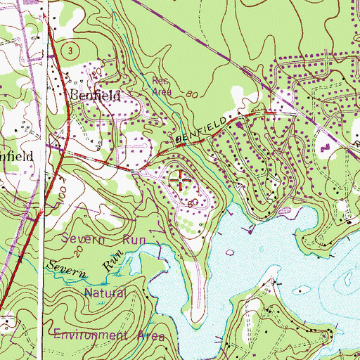 Topographic Map of Point Field Landing on the Severn, MD