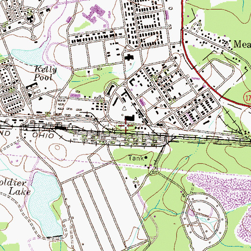 Topographic Map of Post Cemetery, MD