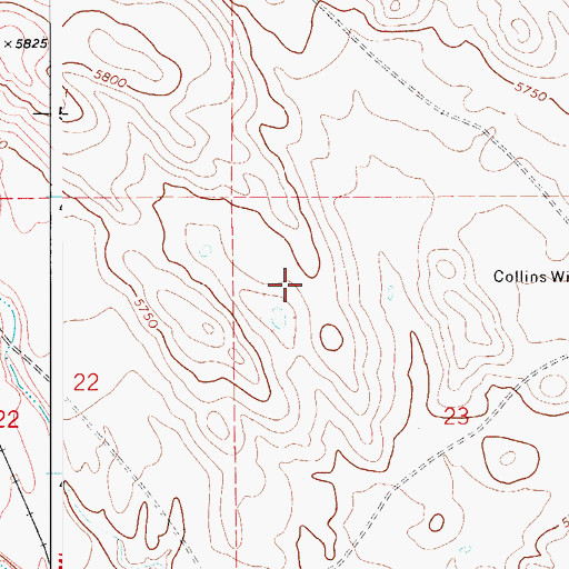 Topographic Map of Collins Windmill, CO