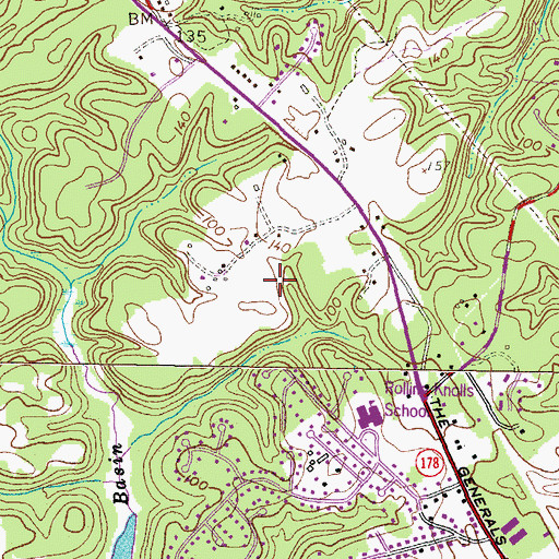Topographic Map of Rolling Hills, MD