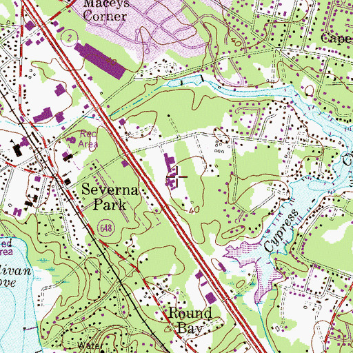Topographic Map of Saint John the Evangelist Roman Catholic Church, MD
