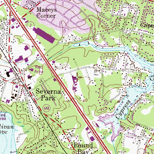 Topographic Map of Saint John the Evangelist School, MD