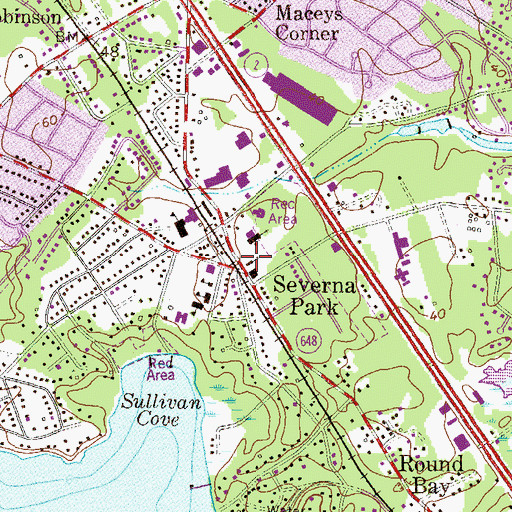Topographic Map of Saint Johns Roman Catholic Church, MD