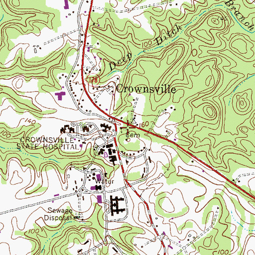 Topographic Map of Saint Pauls Cemetery, MD