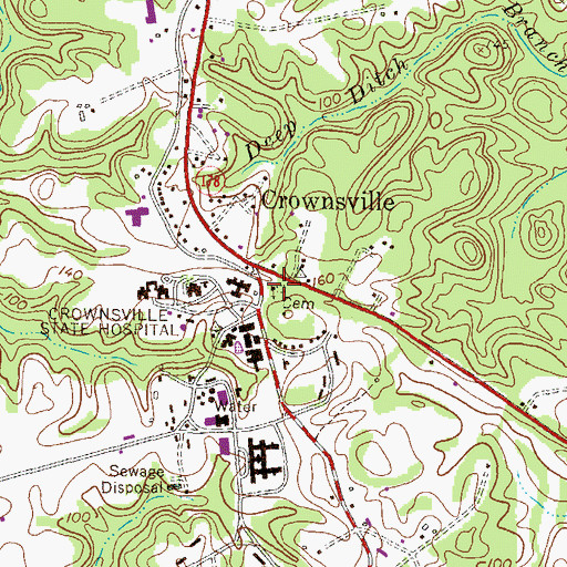 Topographic Map of Saint Pauls Church, MD