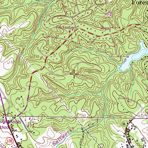 Topographic Map of Saltworks on the Severn, MD