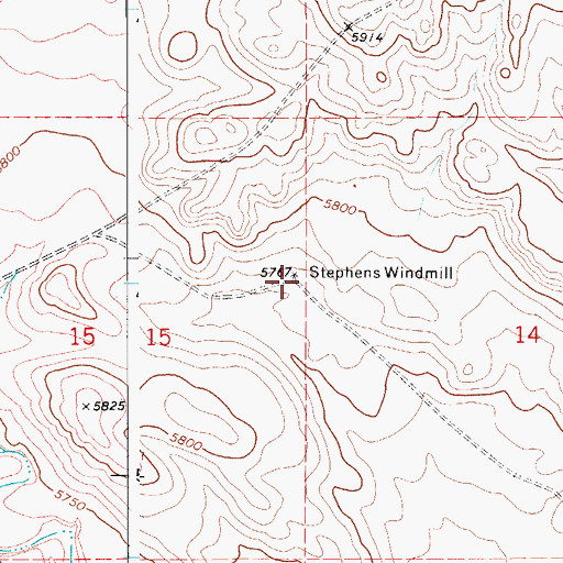 Topographic Map of Stephens Windmill, CO