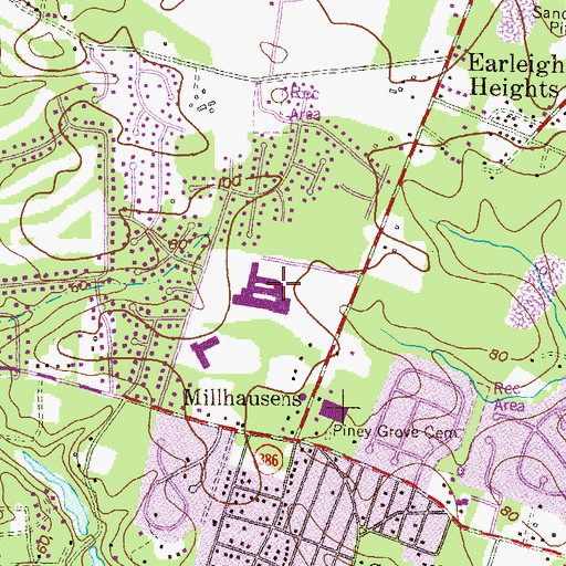 Topographic Map of Severna Park Middle School, MD