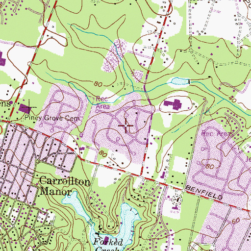 Topographic Map of Severndale, MD