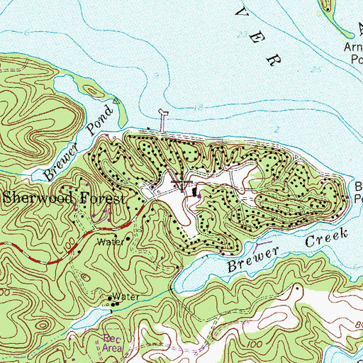 Topographic Map of Sherwood Forest Post Office, MD