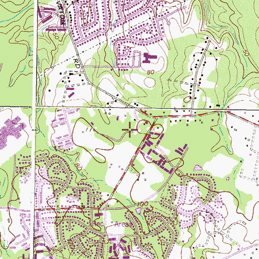 Topographic Map of Southgate Old Mill Park, MD