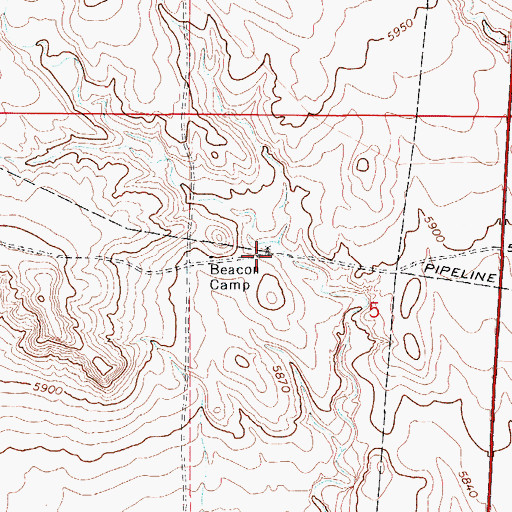 Topographic Map of Beacon Camp, CO