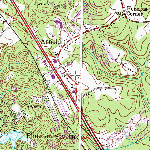 Topographic Map of Temple Beth Sholom, MD