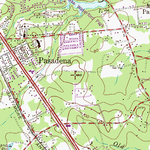 Topographic Map of The Dales, MD