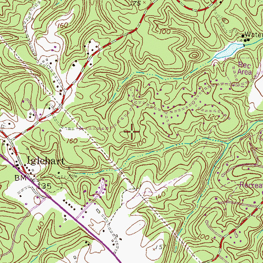 Topographic Map of The Woods, MD