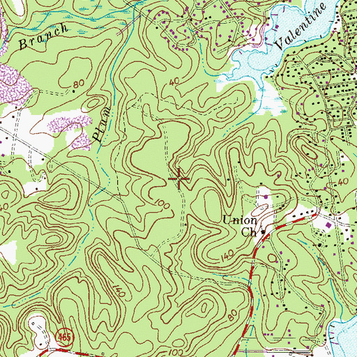 Topographic Map of Valentine Creek, MD