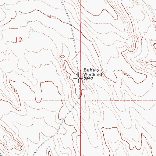 Topographic Map of Buffalo Windmill, CO