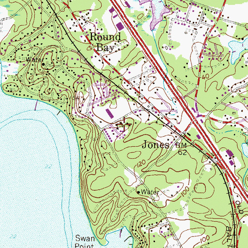 Topographic Map of Waymans Good Hope African Methodist Episcopal Church, MD