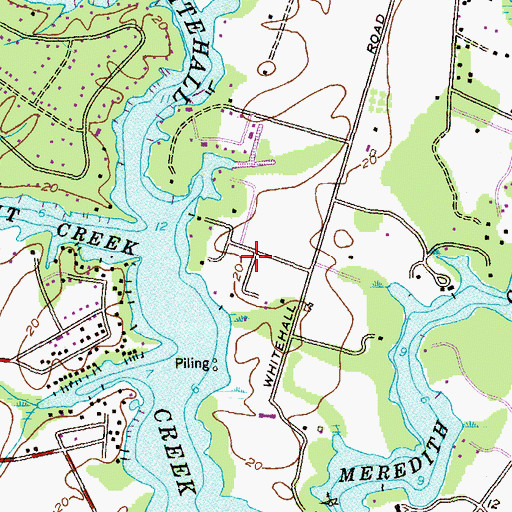 Topographic Map of Whitehall Manor, MD