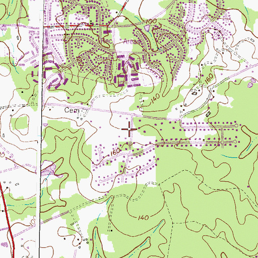 Topographic Map of Windy Knolls, MD