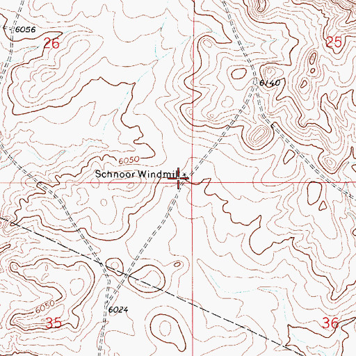 Topographic Map of Schnoor Windmill, CO