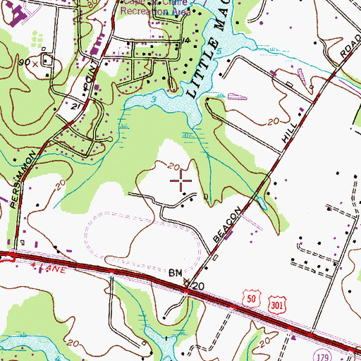 Topographic Map of Woods Landing, MD