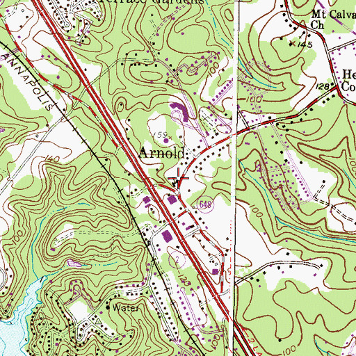 Topographic Map of Arnold Senior Citizens Center, MD