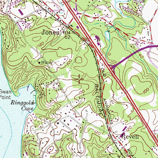 Topographic Map of Belleview Estates, MD