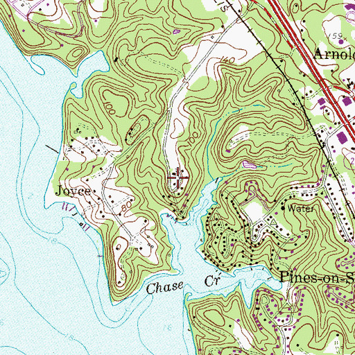 Topographic Map of Briar Cliff on the Severn, MD