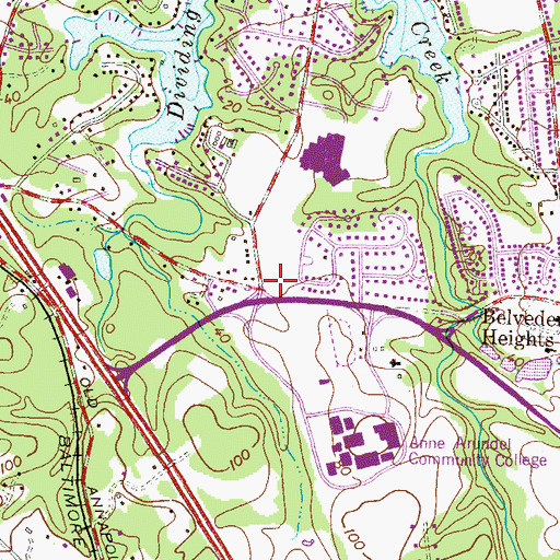 Topographic Map of Broadneck Medical Center, MD