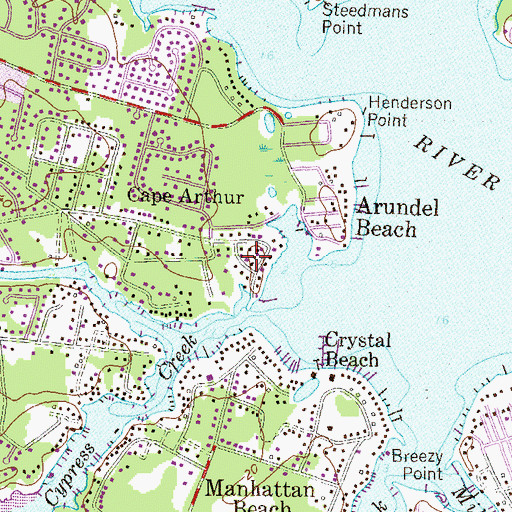 Topographic Map of Cape McKinsey, MD