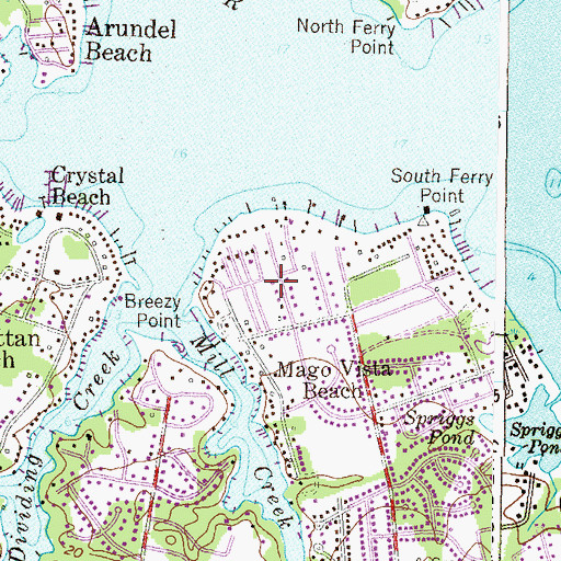 Topographic Map of Capri Estates, MD