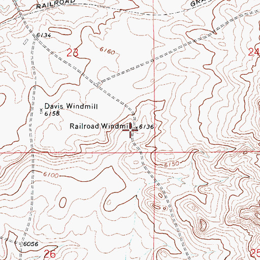 Topographic Map of Railroad Windmill, CO