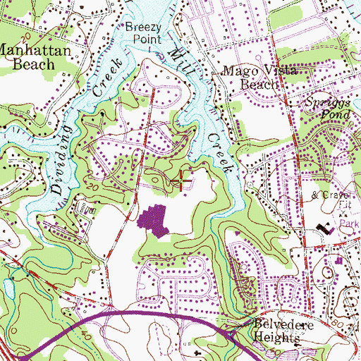 Topographic Map of Divinity Cove, MD