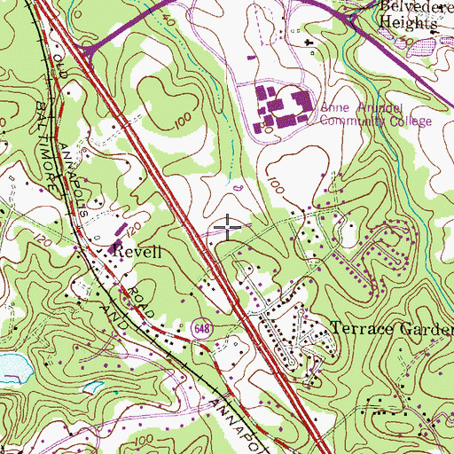 Topographic Map of Dogwood Trailer Park, MD