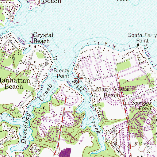 Topographic Map of Ferry Point Yacht Club, MD