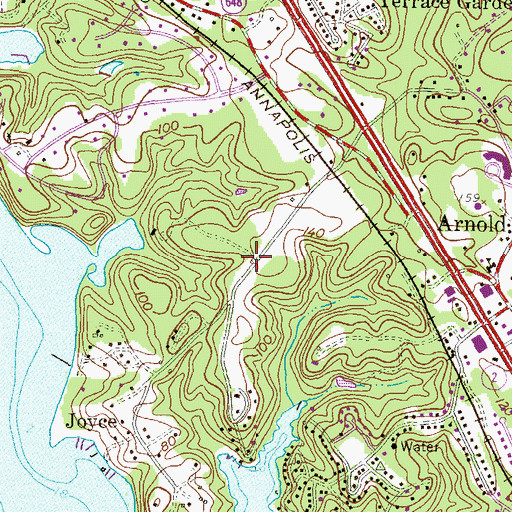 Topographic Map of Harbour Glen, MD