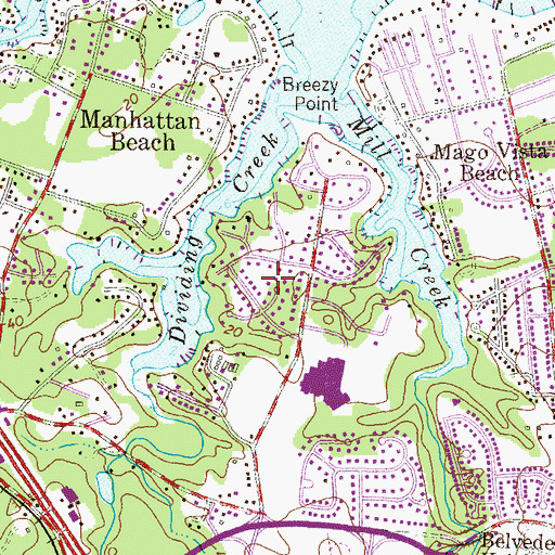 Topographic Map of Harting Estates, MD