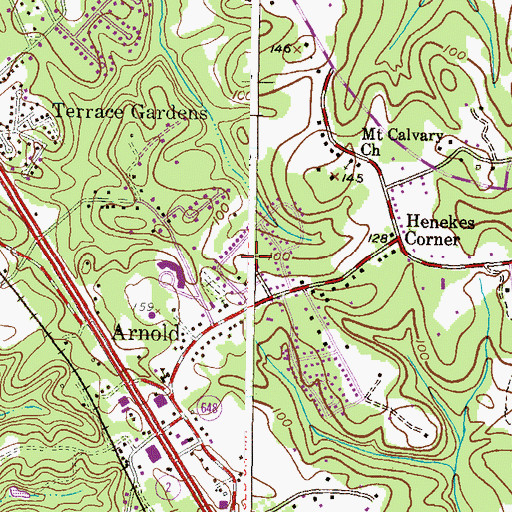Topographic Map of Holly Anna Acres, MD