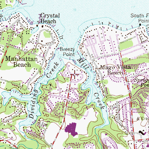 Topographic Map of Magothy Estates, MD