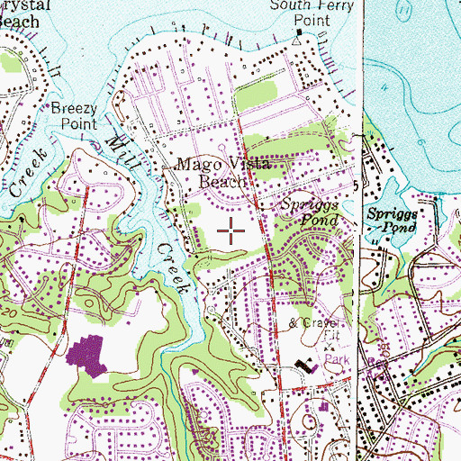 Topographic Map of Magovista Park, MD
