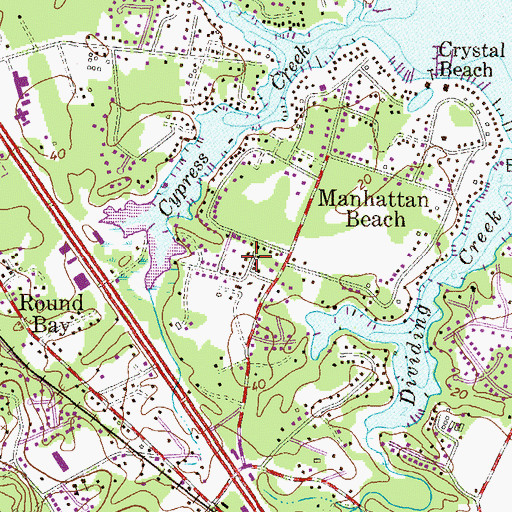 Topographic Map of Manhattan Manor, MD