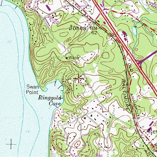 Topographic Map of Severn Heights, MD