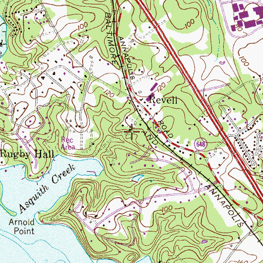 Topographic Map of Severnview, MD