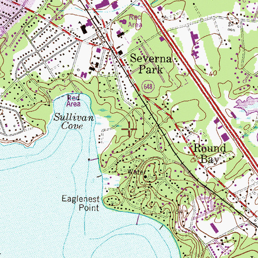 Topographic Map of Sullivans Cove Natural Area, MD
