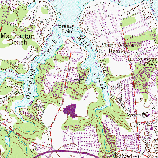 Topographic Map of Twin Harbors, MD