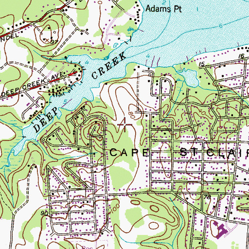 Topographic Map of Atlantis, MD