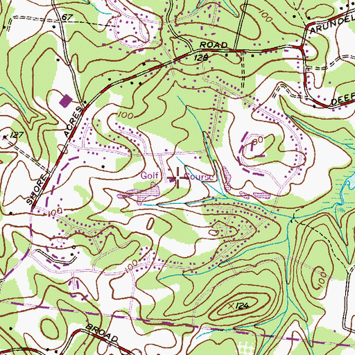 Topographic Map of Bay Hills Country Club, MD