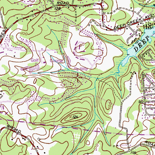 Topographic Map of Bellerive Village, MD
