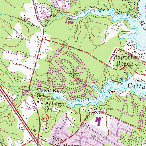 Topographic Map of Berrywood, MD